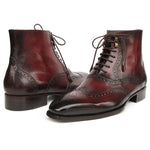 Paul Parkman Leather Goodyear Welted Wingtip Boots Bordeaux