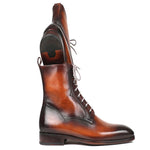 Paul Parkman Leather Lace Up Boots Burnished Brown