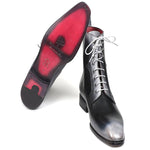 Paul Parkman Leather Lace Up Boots Burnished Gray