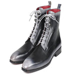 Paul Parkman Leather Lace Up Boots Burnished Gray