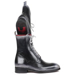 Paul Parkman Leather Lace Up Boots Burnished Gray