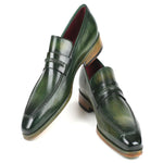 Paul Parkman Leather Loafer Shoes Green