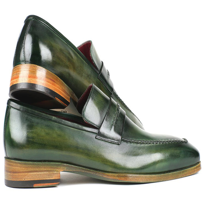 Paul Parkman Leather Loafer Shoes Green