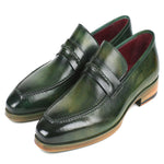 Paul Parkman Leather Loafer Shoes Green