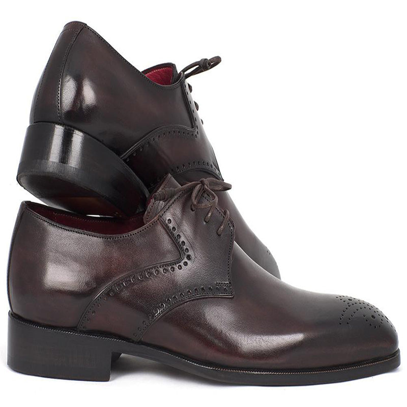Paul Parkman Leather Medallion Toe Derby Shoes Brown