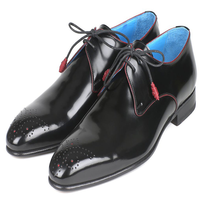 Paul Parkman Leather Medallion Toe Shoes Black