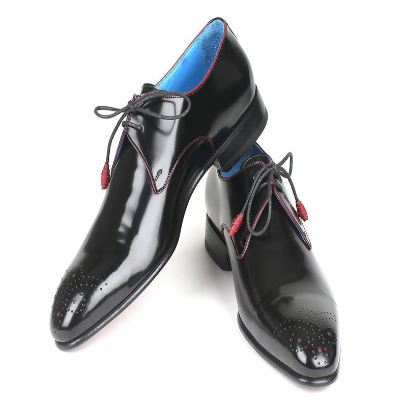 Paul Parkman Leather Medallion Toe Shoes Black