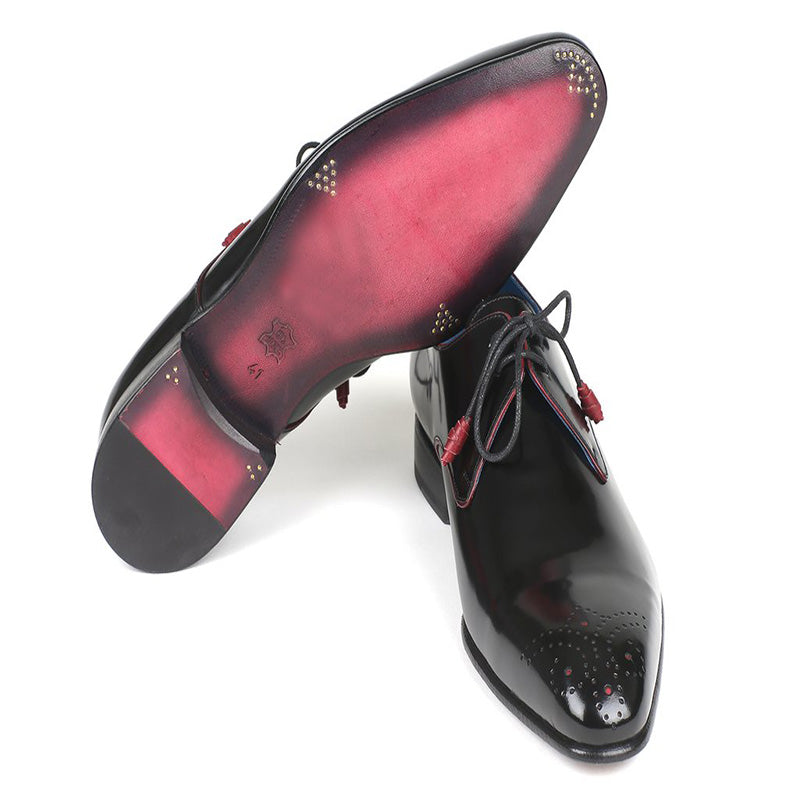 Paul Parkman Leather Medallion Toe Shoes Black