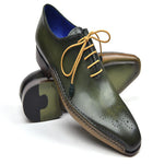 Paul Parkman Leather Opanka Construction Oxfords Green