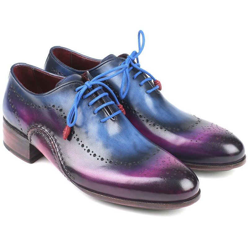 Paul Parkman Leather Oxfords Blue & Purple