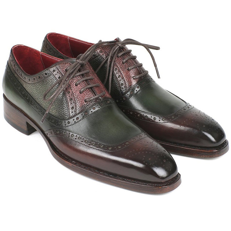 Paul Parkman Leather Oxfords Brown & Green