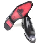Paul Parkman Leather Side Lace Oxfords Burnished Gray