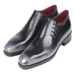 Paul Parkman Leather Side Lace Oxfords Burnished Gray