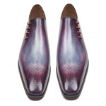 Paul Parkman Leather Side Lace Oxfords Purple