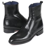 Paul Parkman Leather Side Zipper Boots Black