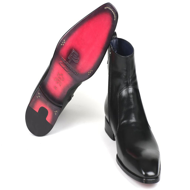 Paul Parkman Leather Side Zipper Boots Black