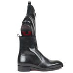 Paul Parkman Leather Side Zipper Boots Black