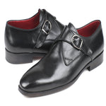 Paul Parkman Leather Single Monk Strap Shoes Black