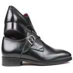 Paul Parkman Leather Single Monk Strap Shoes Black