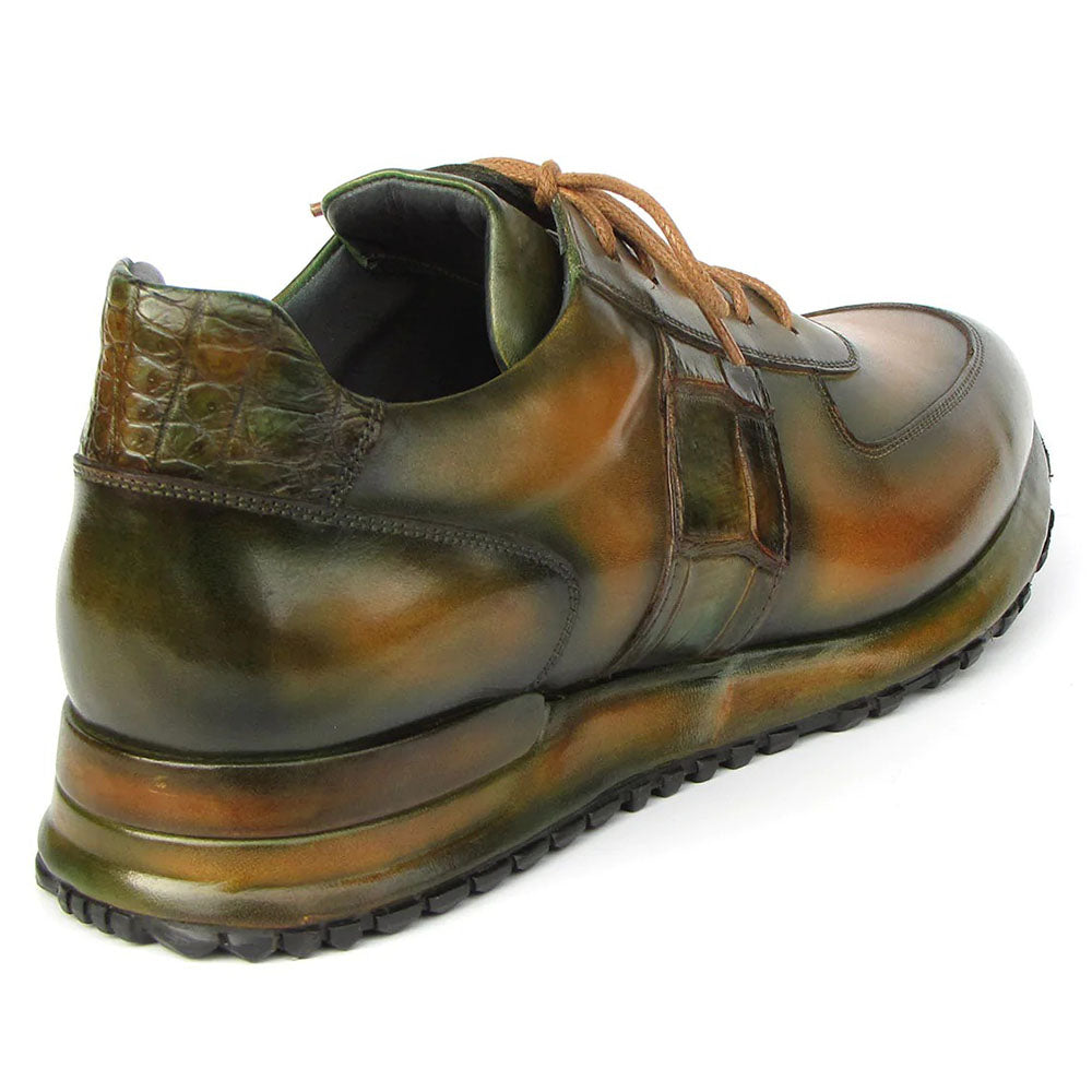 Paul Parkman Leather Sneakers Olive Green