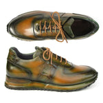 Paul Parkman Leather Sneakers Olive Green