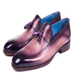 Paul Parkman Leather Tassel Loafer Purple