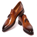 Paul Parkman Leather Tassel Loafers Brown