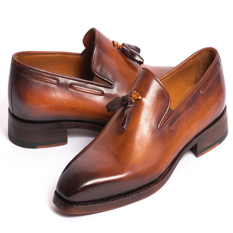 Paul Parkman Leather Tassel Loafers Brown