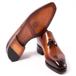 Paul Parkman Leather Tassel Loafers Brown