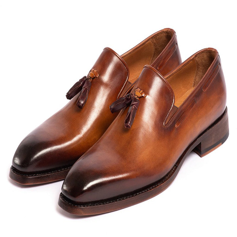 Paul Parkman Leather Tassel Loafers Brown
