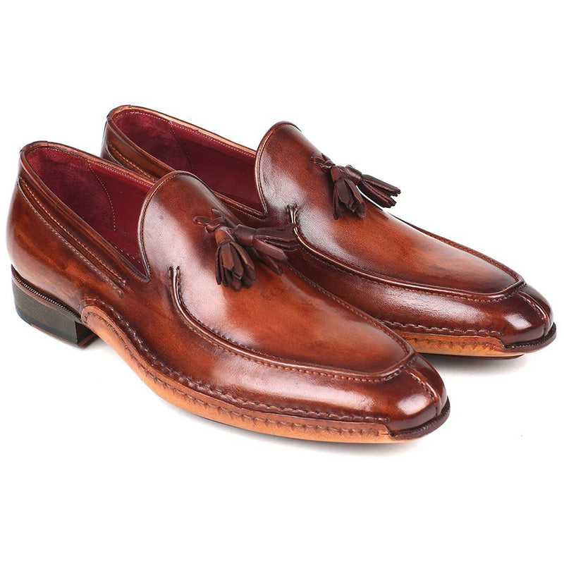 Paul Parkman Leather Tassel Loafers Brown