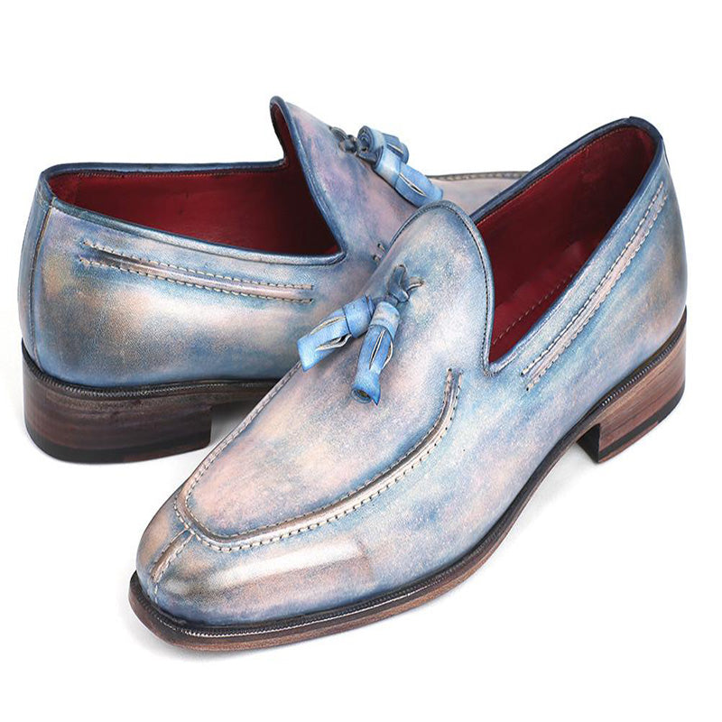 Paul Parkman Leather Tassel Loafers Lila