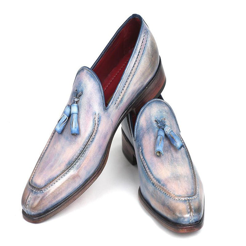 Paul Parkman Leather Tassel Loafers Lila