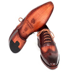 Paul Parkman Leather Two Tone Wingtip Oxfords Camel And Bordeaux