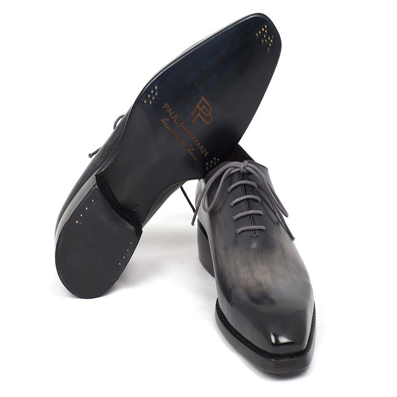 Paul Parkman Leather Wholecut Oxfords Gray Black