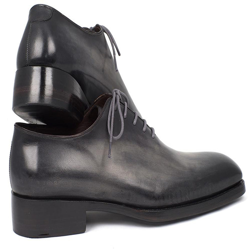 Paul Parkman Leather Wholecut Oxfords Gray Black
