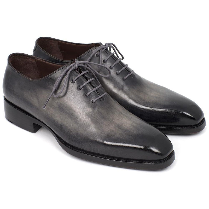 Paul Parkman Leather Wholecut Oxfords Gray Black