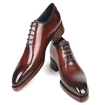 Paul Parkman Leather Wholecut Oxfords Hand-Painted Brown