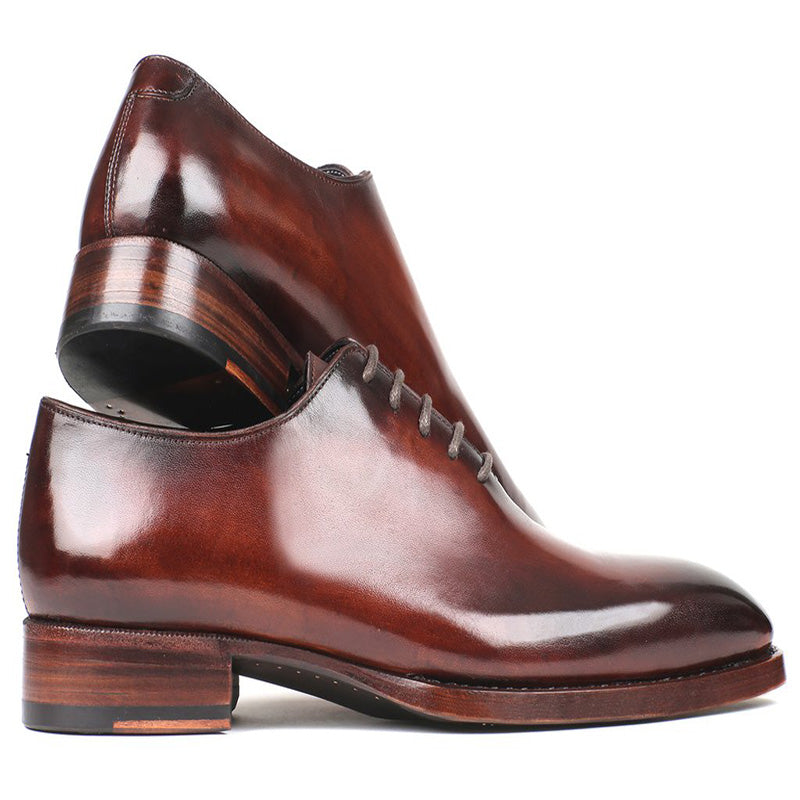 Paul Parkman Leather Wholecut Oxfords Hand-Painted Brown