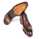 Paul Parkman Leather Wholecut Oxfords Hand-Painted Brown