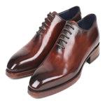 Paul Parkman Leather Wholecut Oxfords Hand-Painted Brown