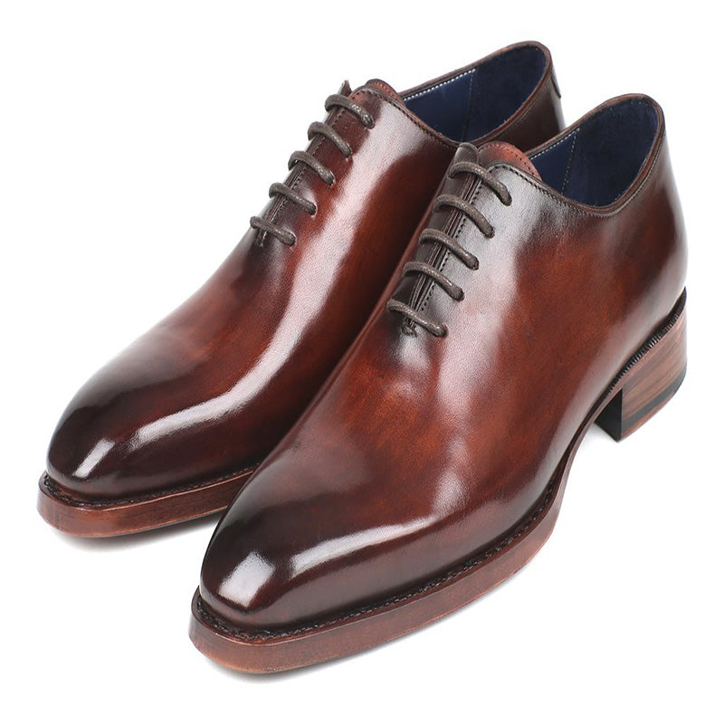 Paul Parkman Leather Wholecut Oxfords Hand-Painted Brown