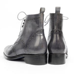 Paul Parkman Leather Wingtip Ankle Boots Hand-Painted Gray