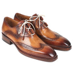 Paul Parkman Leather Wingtip Brogues Shoes Brown & Camel