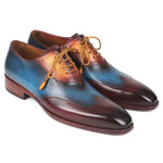 Paul Parkman Leather Wingtip Oxfords Bordeaux & Blue & Camel