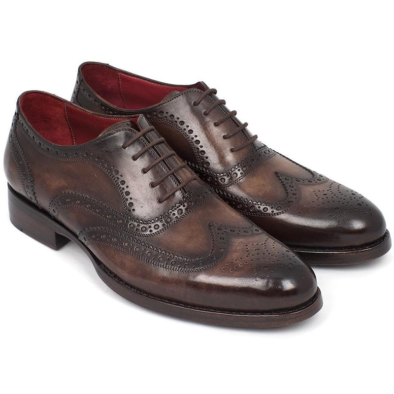 Paul Parkman Leather Wingtip Oxfords Brown