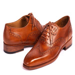 Paul Parkman Leather Wingtip Oxfords Mid Brown