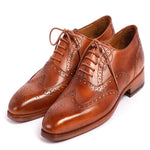 Paul Parkman Leather Wingtip Oxfords Mid Brown