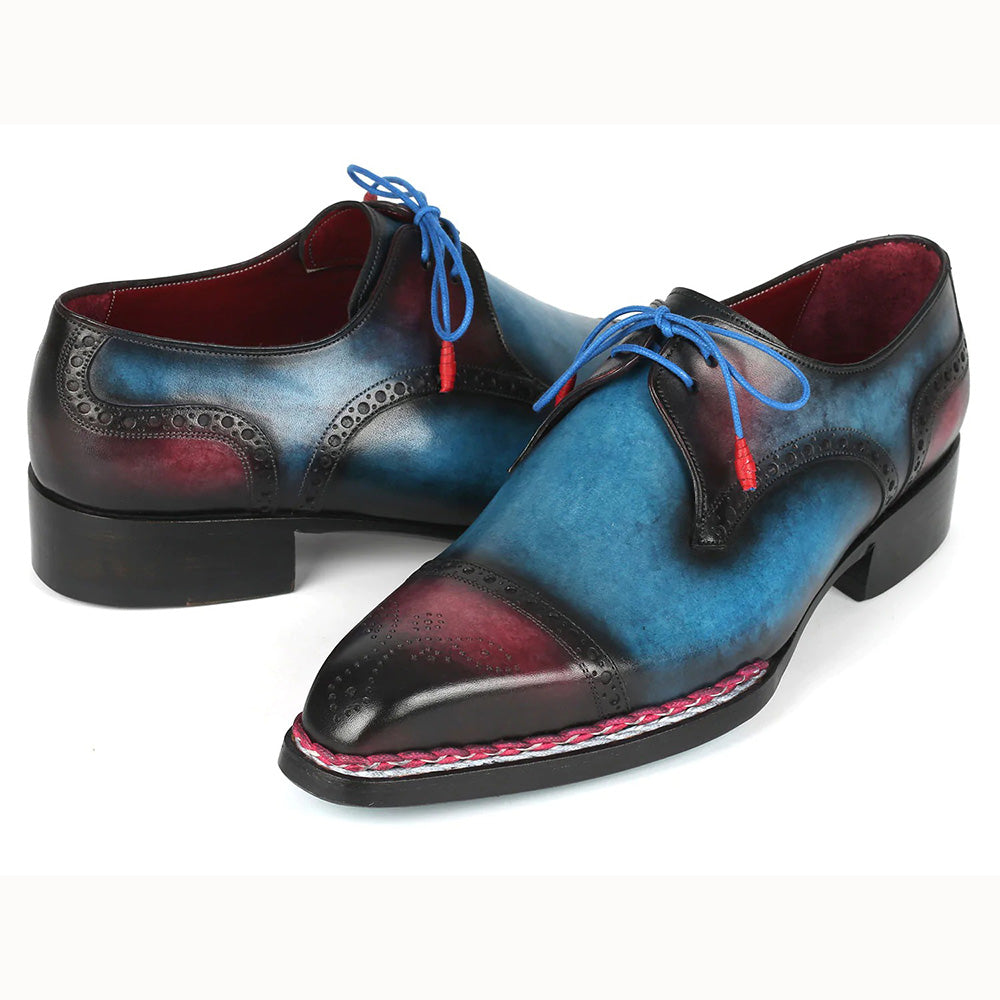 Paul Parkman Norwegian Welt Cap Toe Derby Shoes Blue / Purple