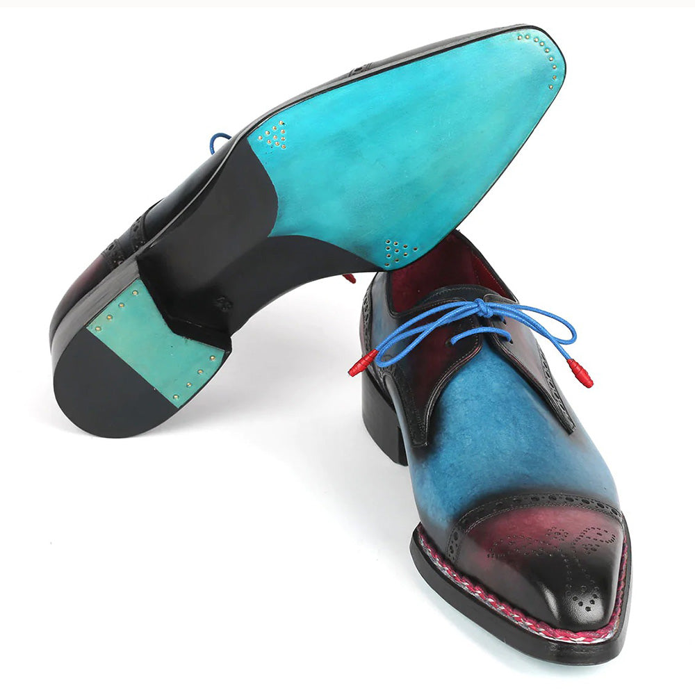 Paul Parkman Norwegian Welt Cap Toe Derby Shoes Blue / Purple